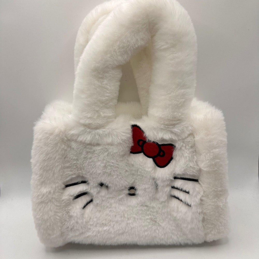 Skinnydip London Hello Kitty White Faux Fur Tote Bag Handbag Sanrio Kawaii Plush